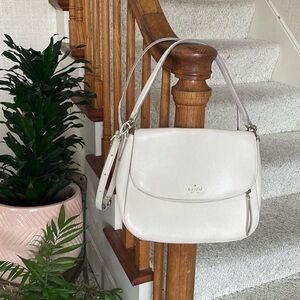 Kate Spade Neutral Cream Saddle Purse
